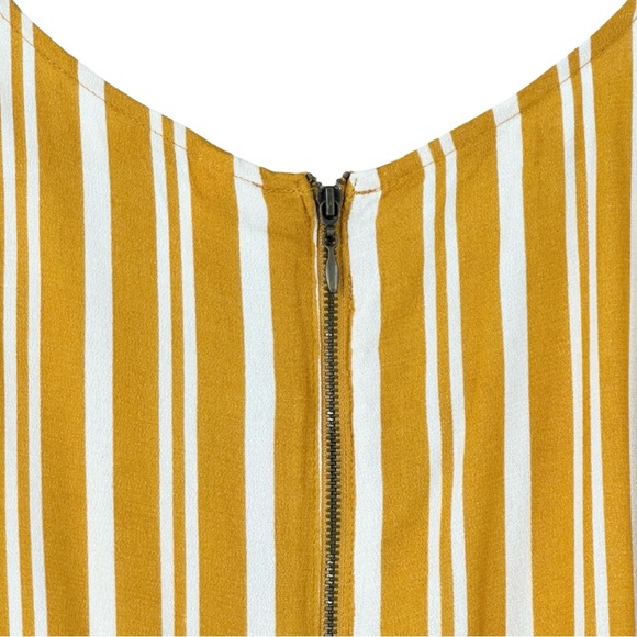 Xhilaration Women’s Short Sleeve Striped Faux Wrap Midi Dress Amber Size XL - Picture 10 of 11